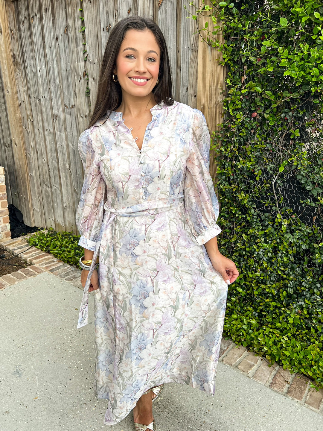 Whispering Lilies Midi Dress