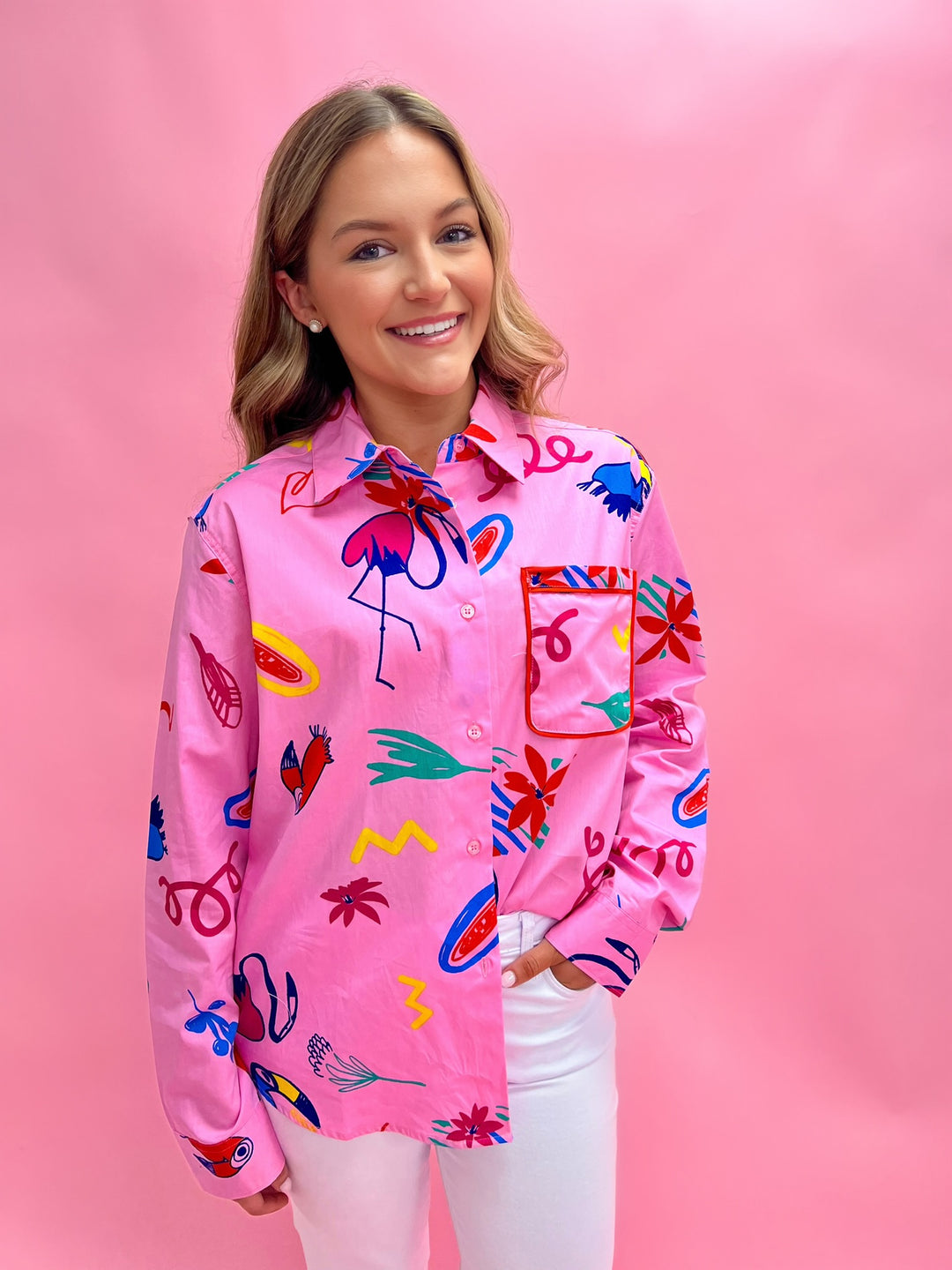 Artist Poplin Button Top