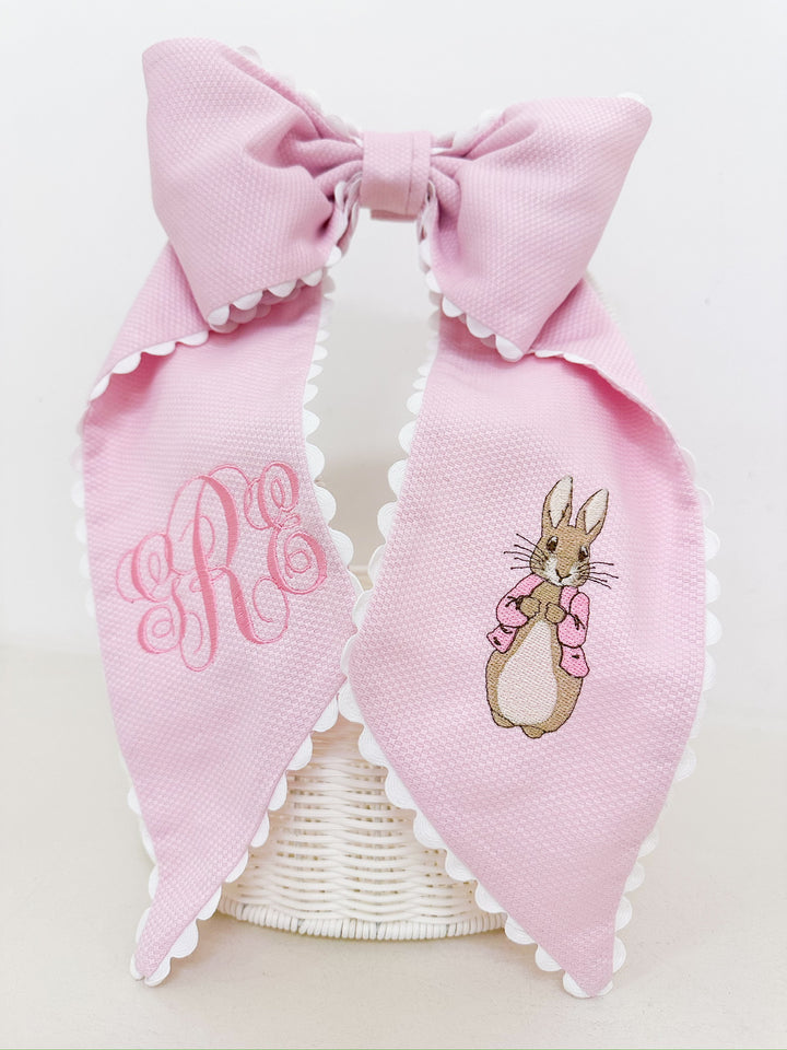 Embroidered Bow Sash