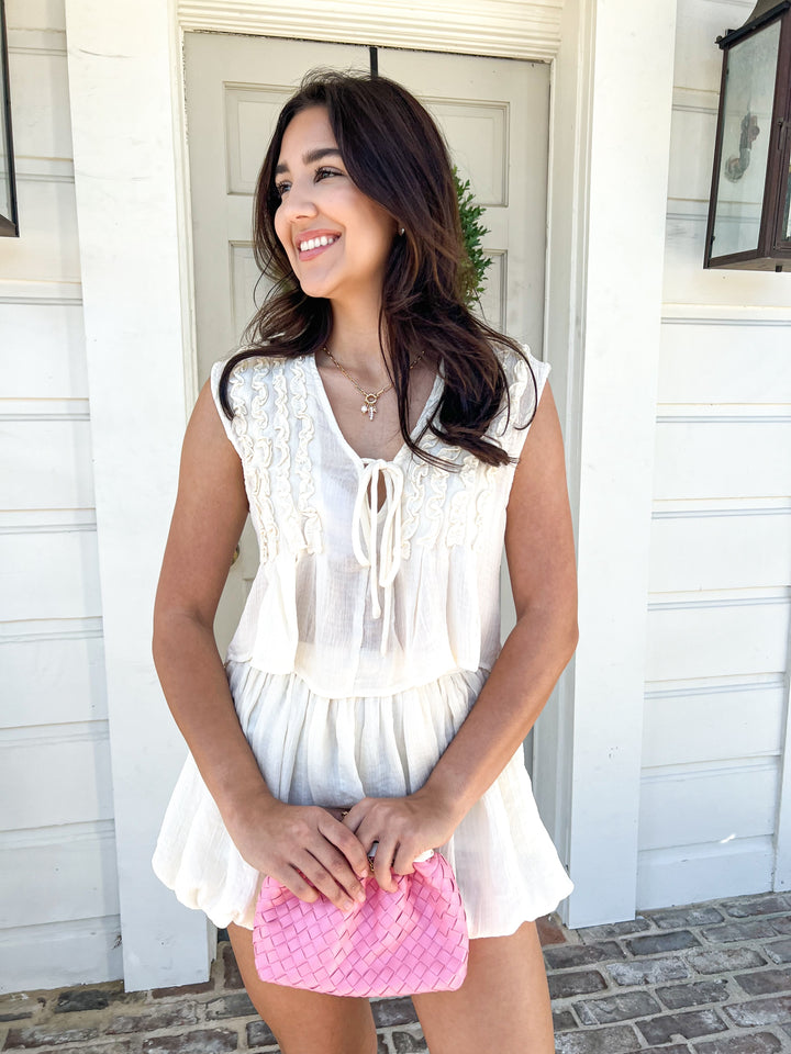 Cream Daydreamer Bubble Shorts