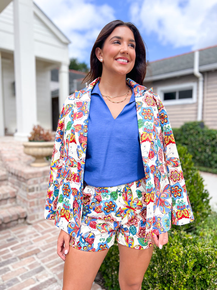 Artistic Flight Button Blazer