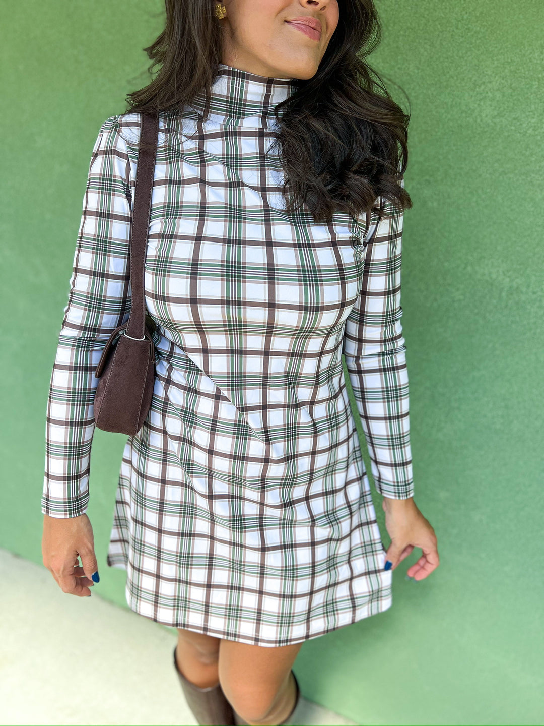 Oak Plaid Dottie Dress