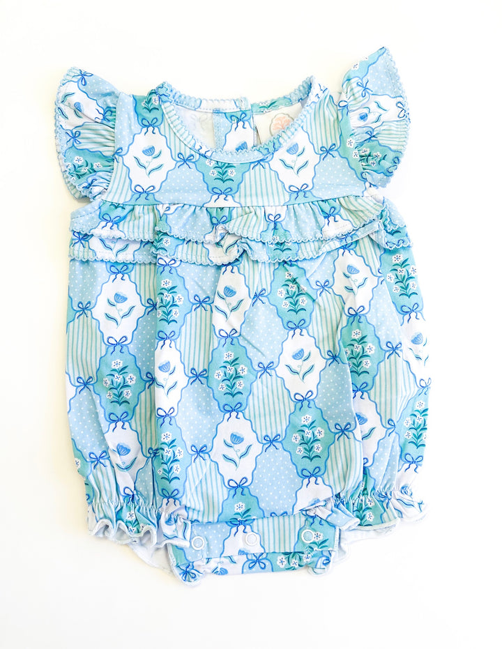 Floral Blues Rosalie Ruffle Bubble