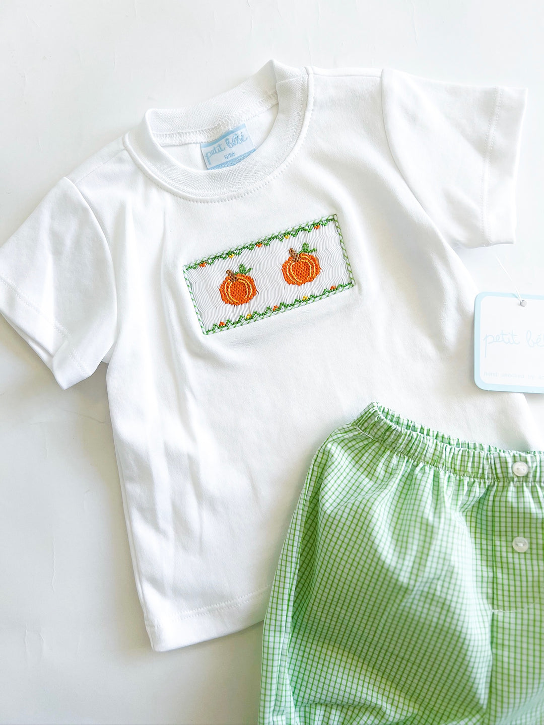 Green Check Pumpkin Patch Short Set