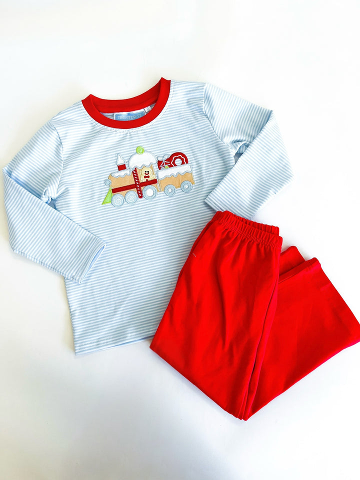 Gingerbread Train Pant Set
