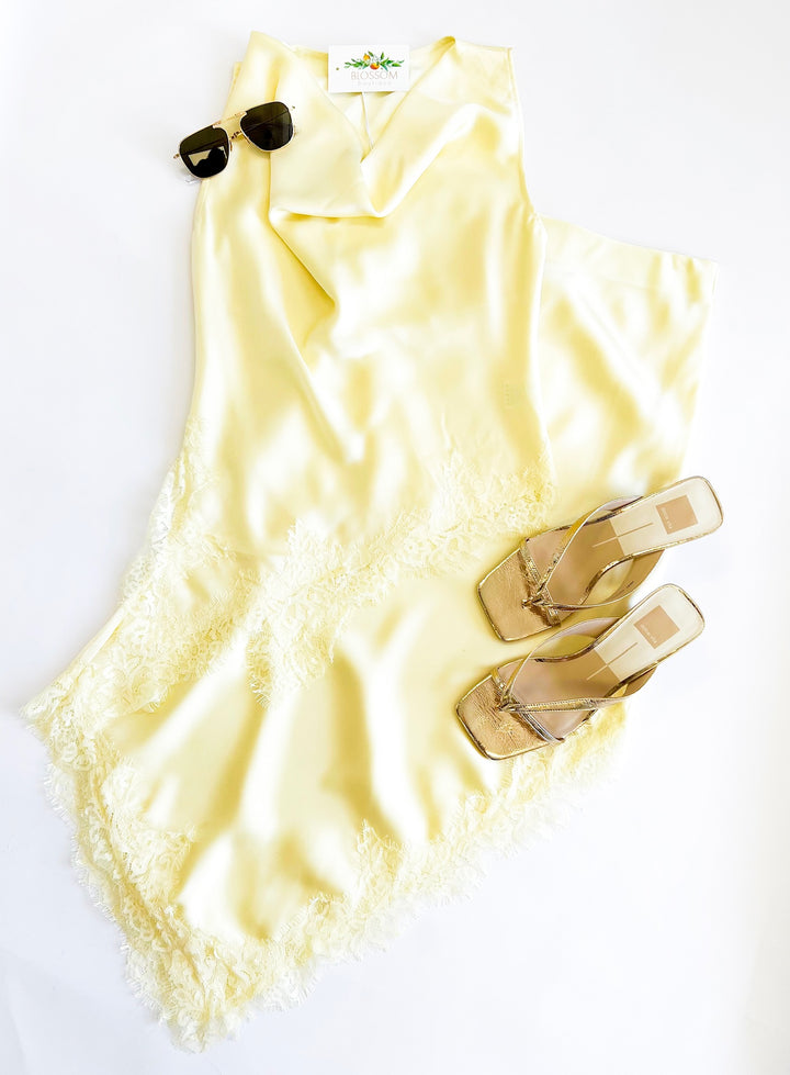 Yellow Lace Trim Magnolia Skirt