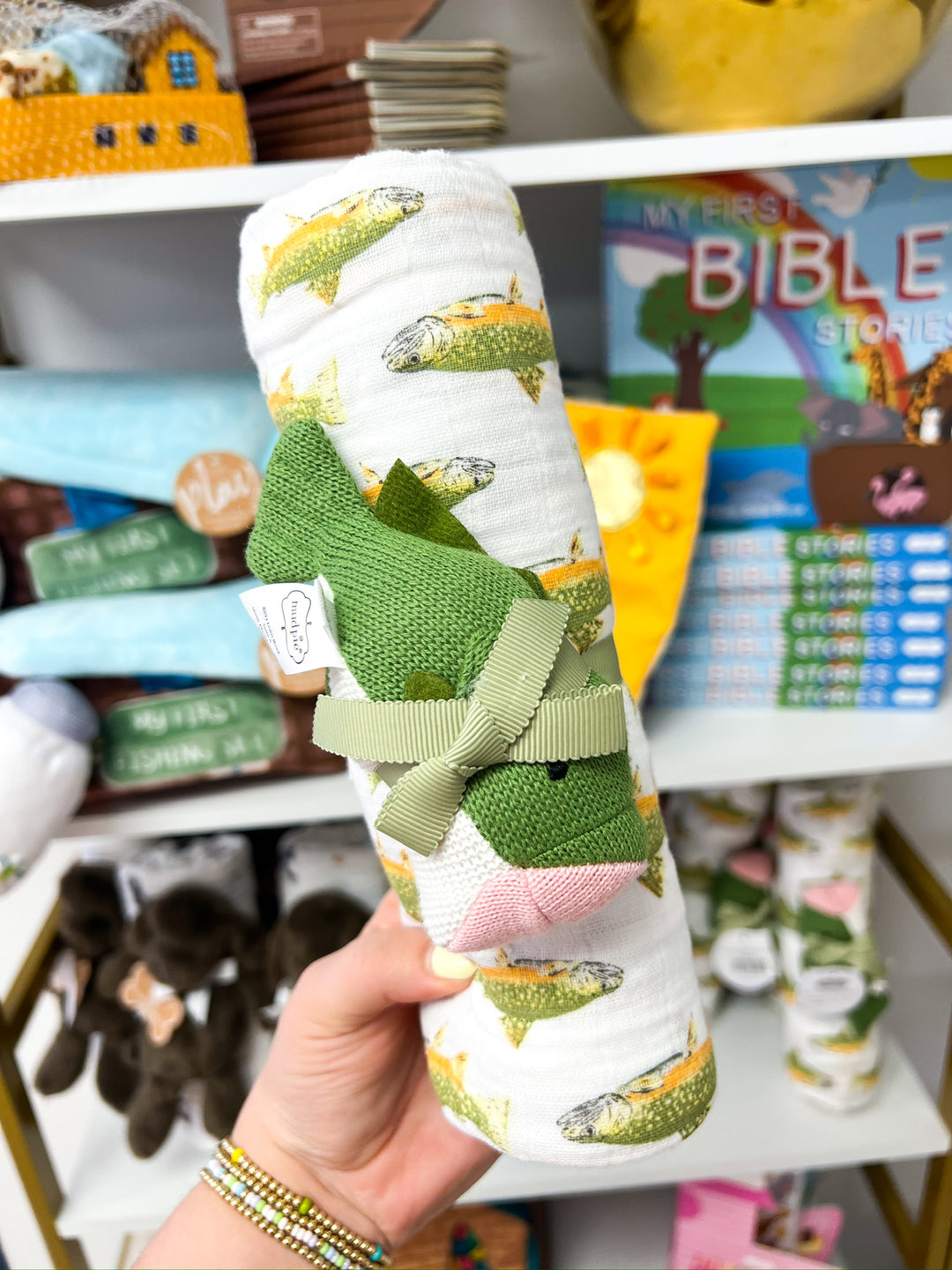 Fish Swaddle and Rattle