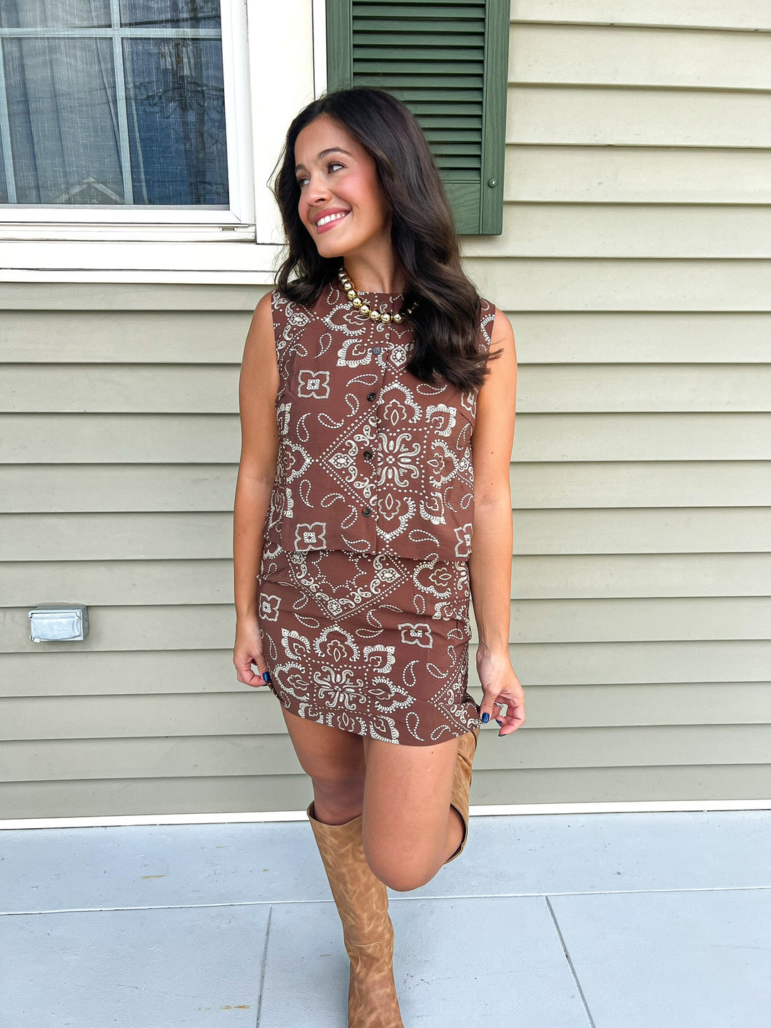 Brown Bandana Skirt
