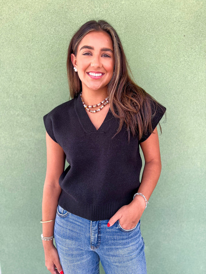 Black Emma Sweater Vest