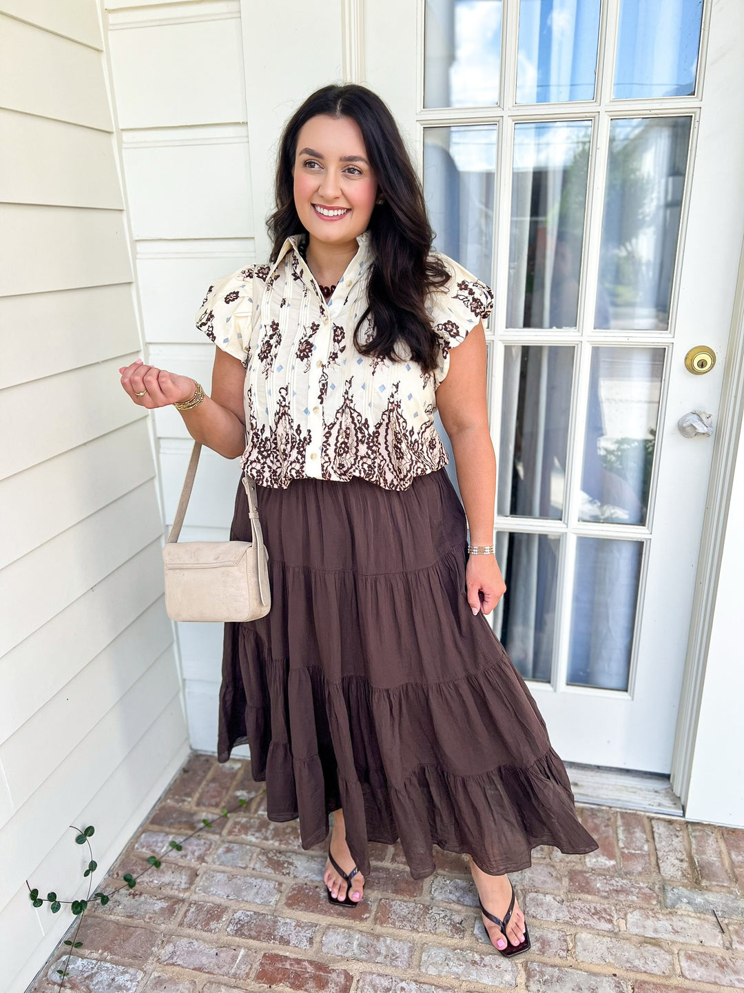 Dainty Vintage Lace Print Top