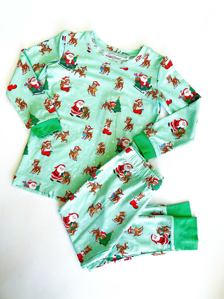 Vintage Reindeer & Santa Longe Sleeve Loungewear Set