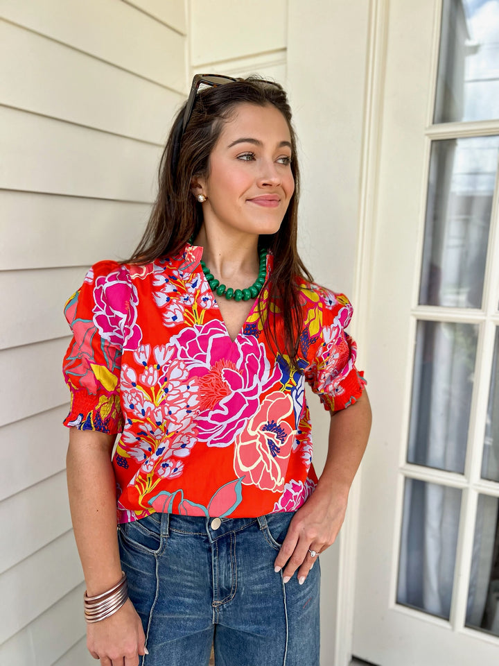 Reign Split Darcy Floral Top