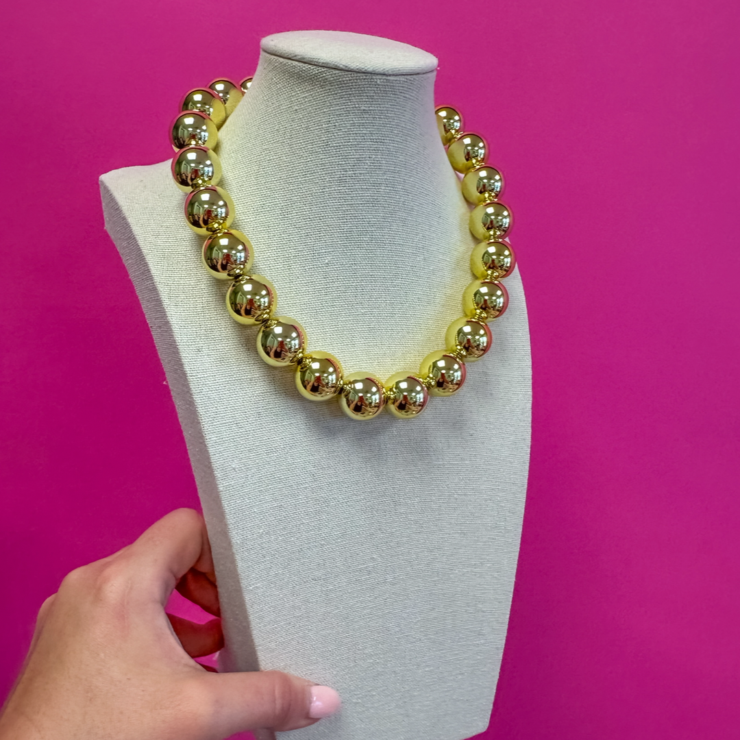 Gold Statement Bead Necklace