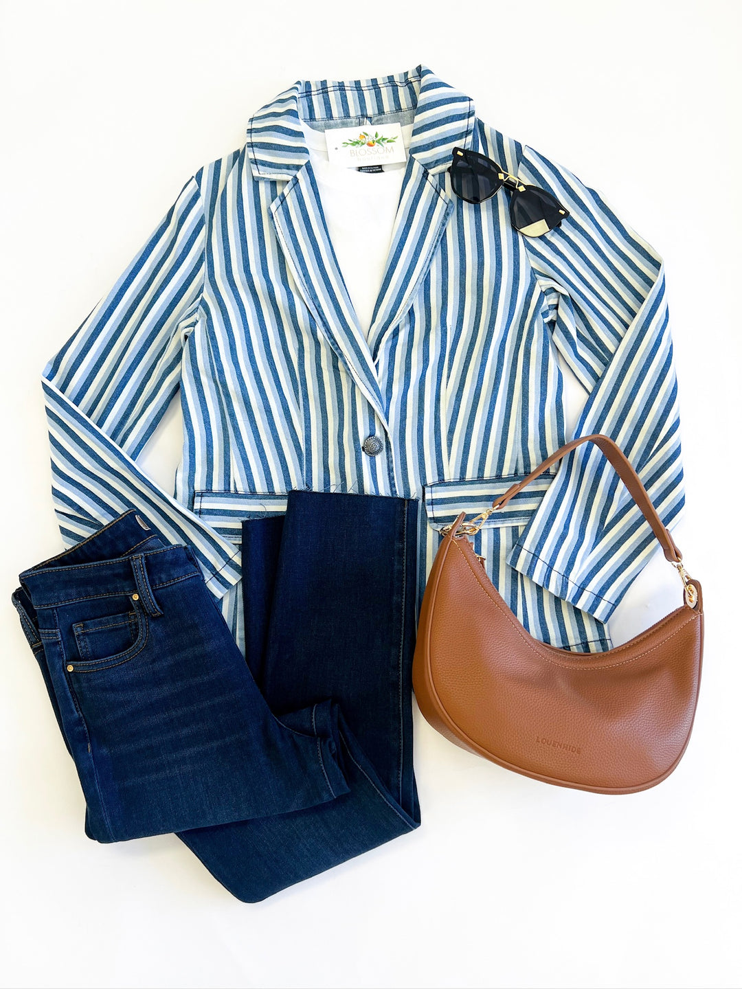 Bluesy Striped Blazer