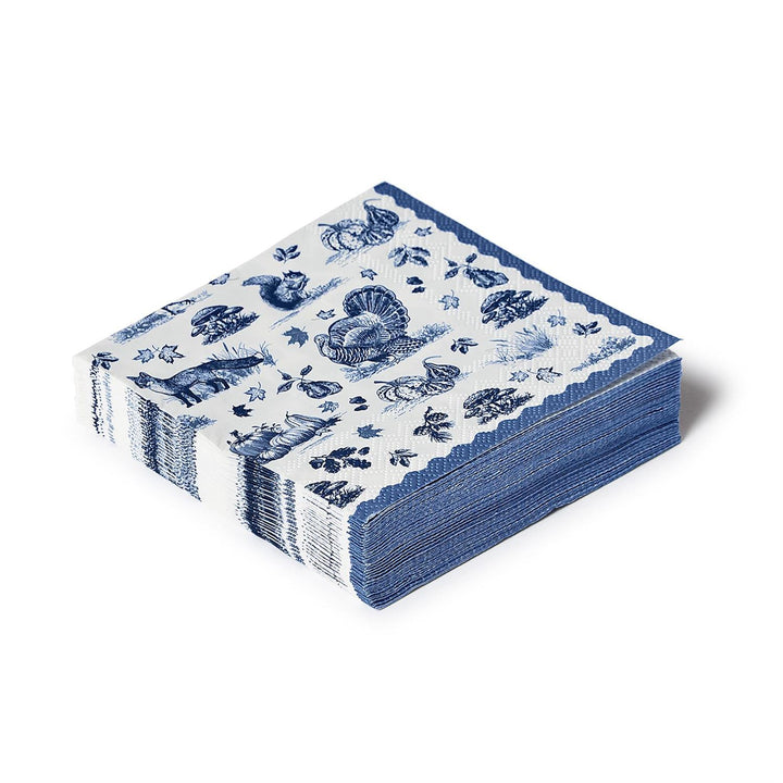Falling for Blue Toile Paper Napkins