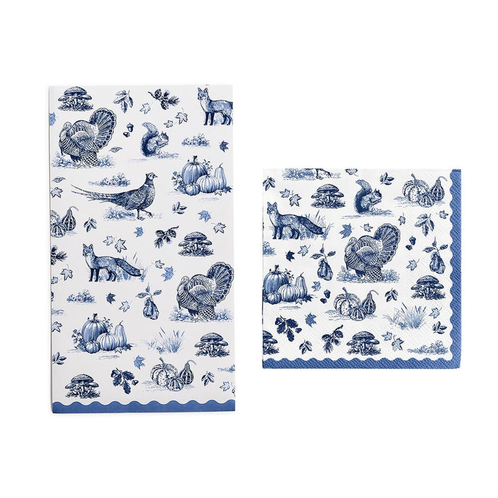 Falling for Blue Toile Paper Napkins