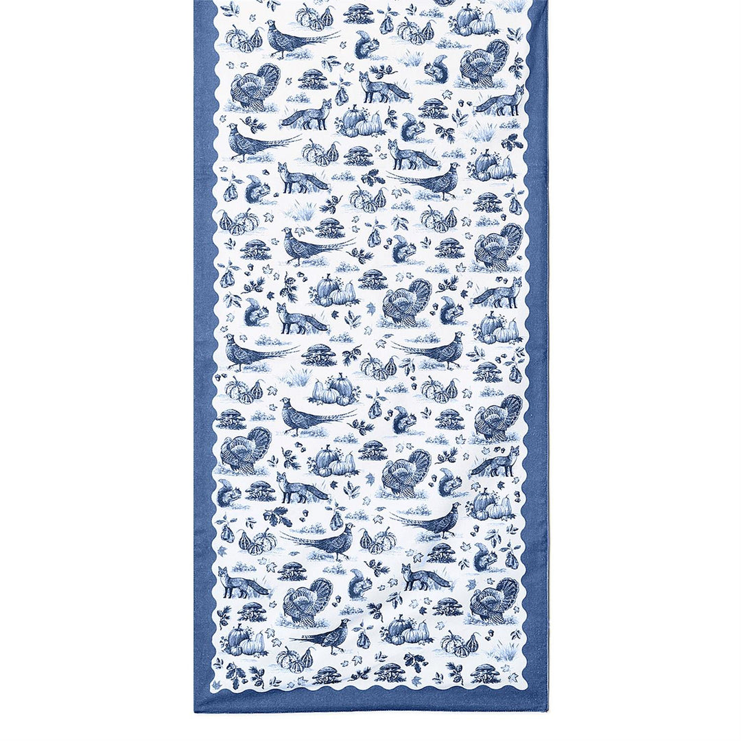 Falling for Blue Toile Table Runner