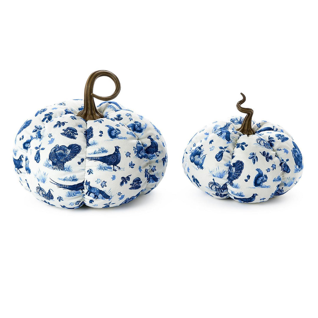 Falling for Blue Toile Pumpkin
