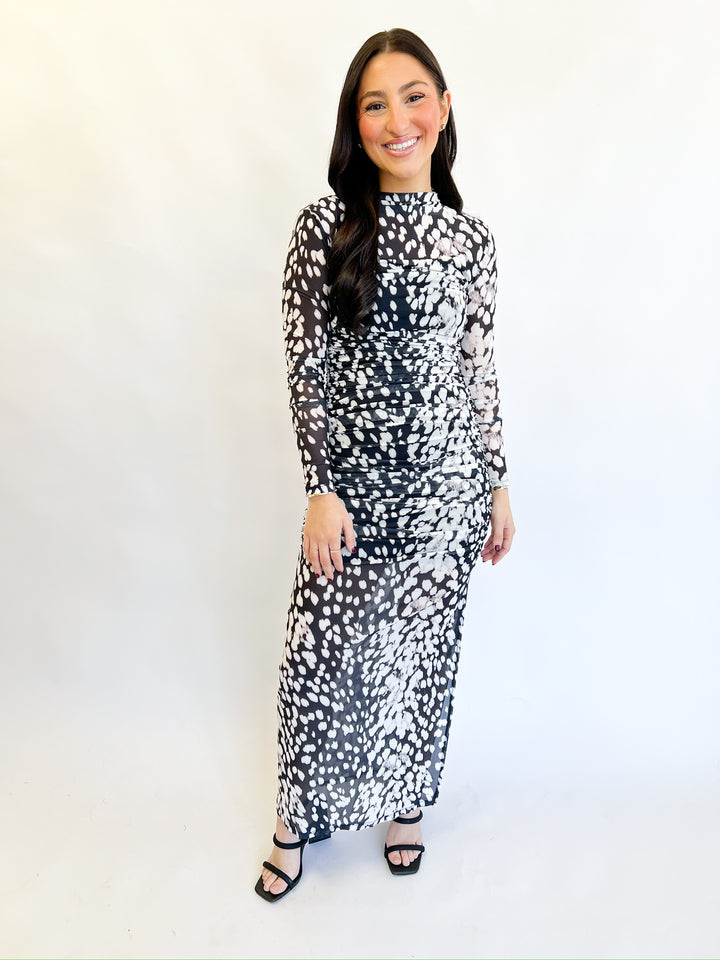 Black & White Josephine Ruched Dress