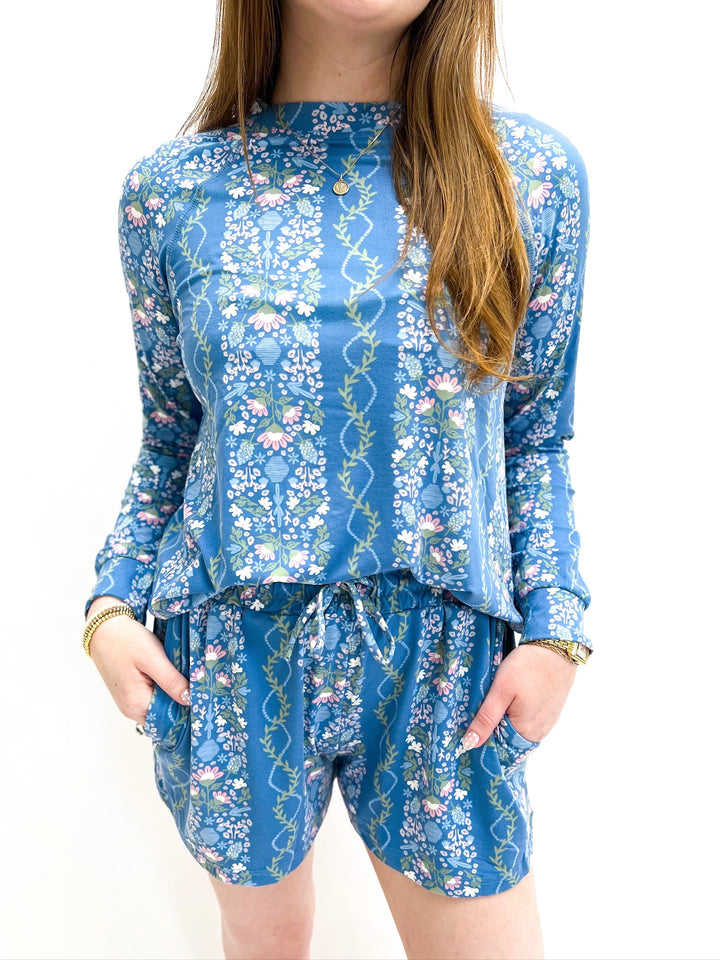 Annie Ivy Lane Blue Short Set Pajamas