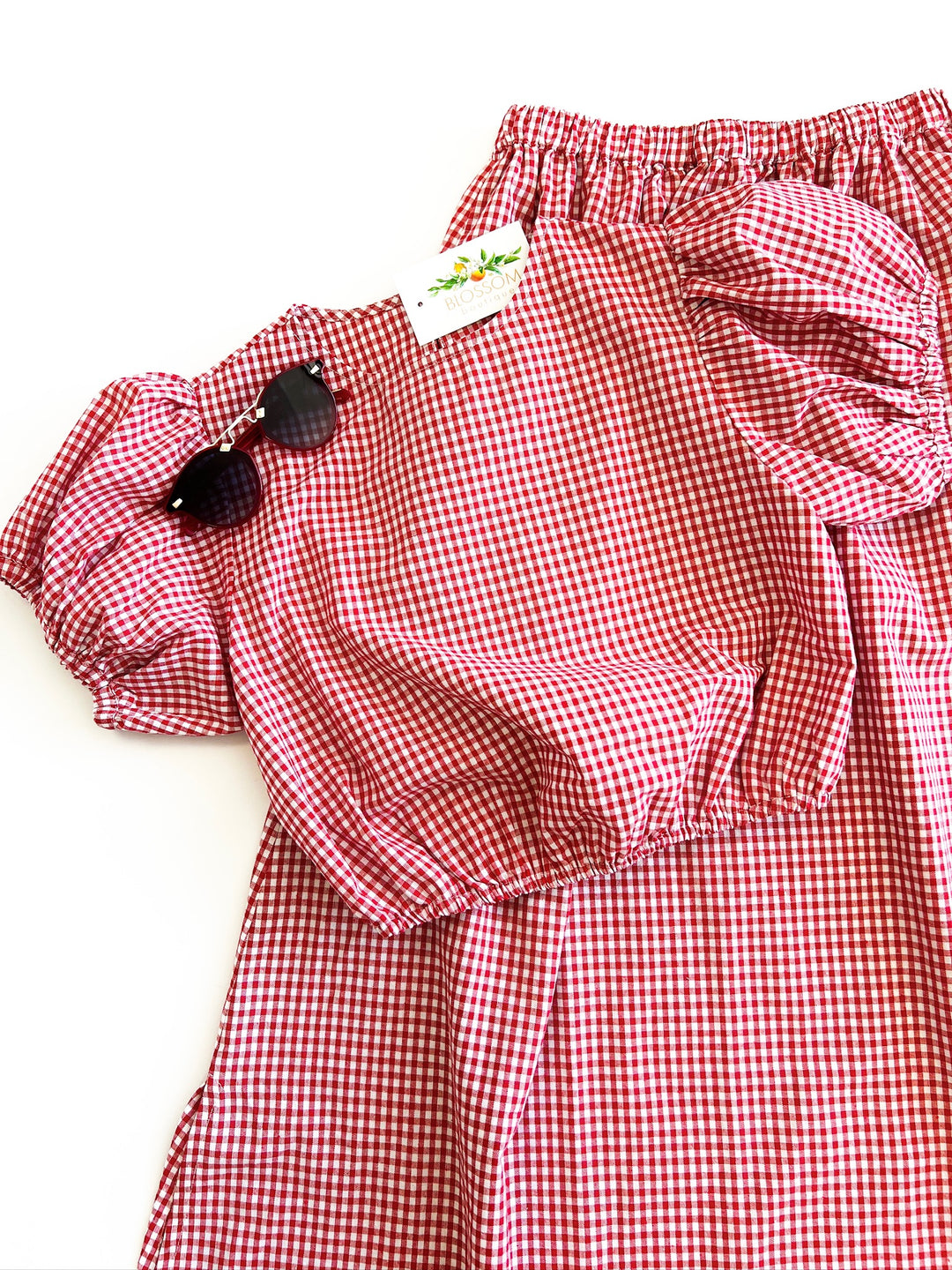 Cherry Gingham Picnic Midi Set