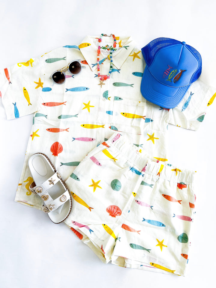 Multi Fish Airy Shorts