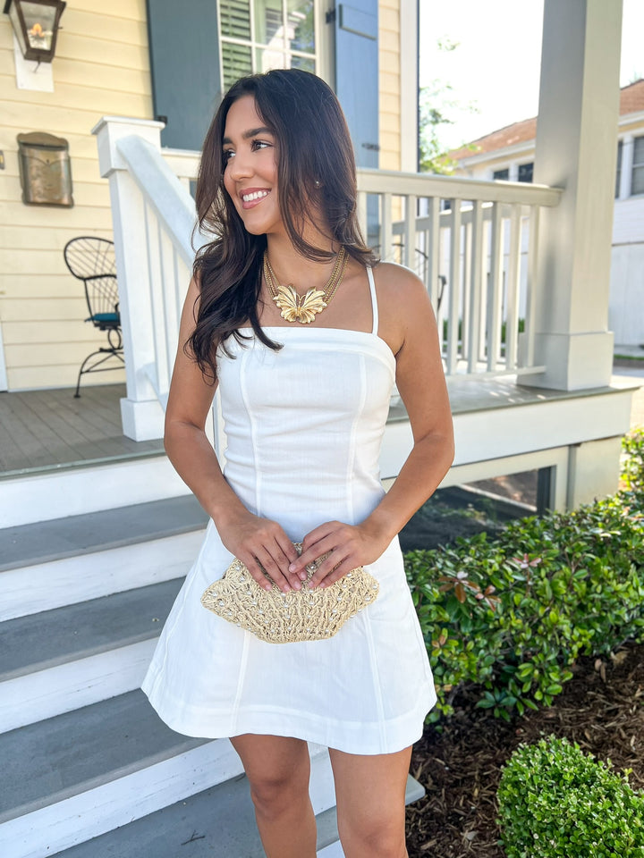White Clear Eyes Mini Dress