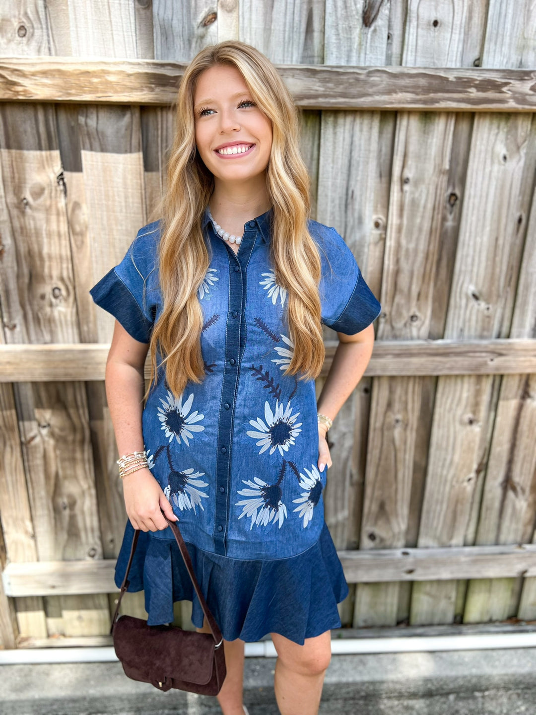 Denim Floral Winnie Dress