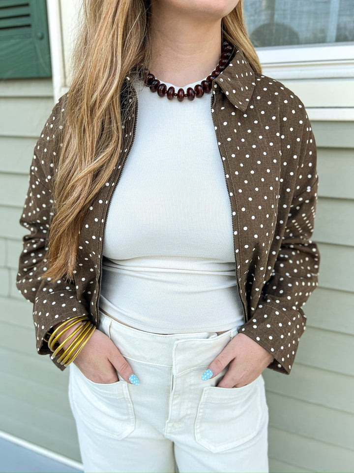 Brown Dotted Maggie Jacket