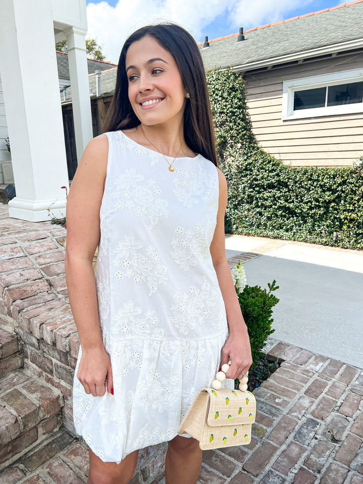 White Garden Eyelet Bubble Dress