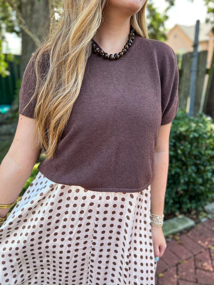 Chocolate Mallorie Knit Top