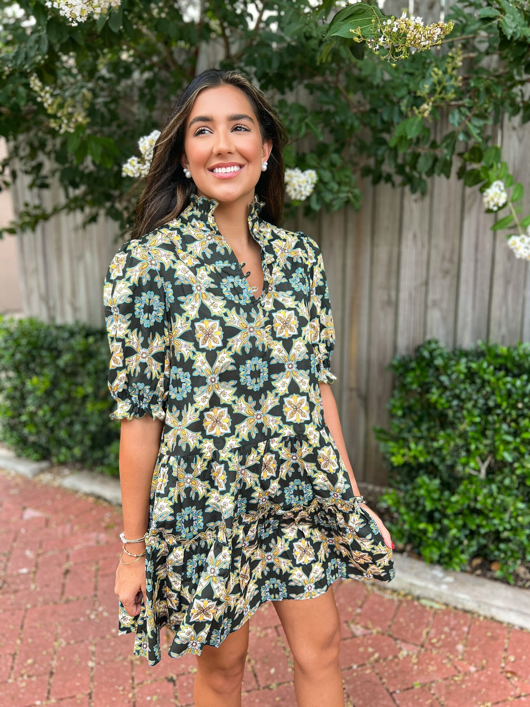 Luxe Trellis Scottie Dress