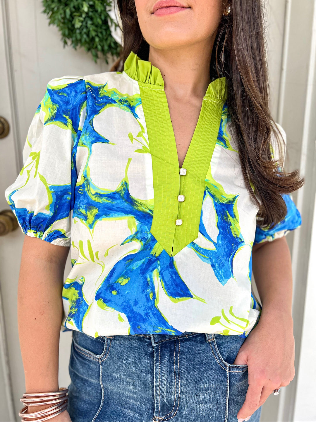 Gemma Bluesy Green Top