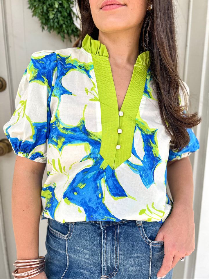 Gemma Bluesy Green Top