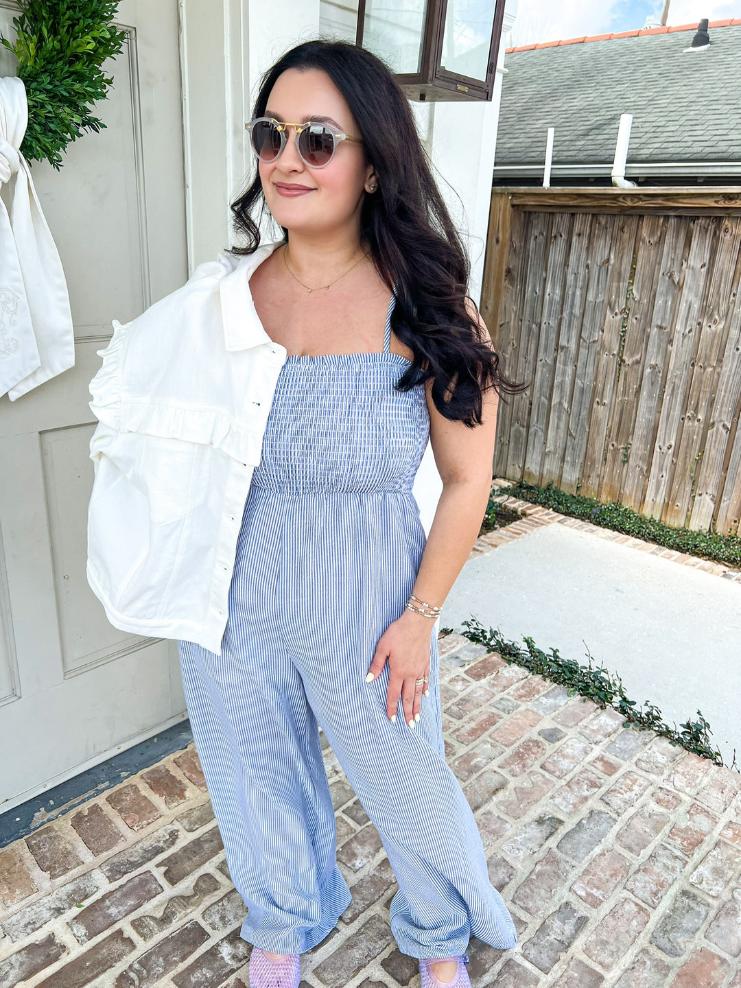 Blue Garden Sun Socked Jumpsuit