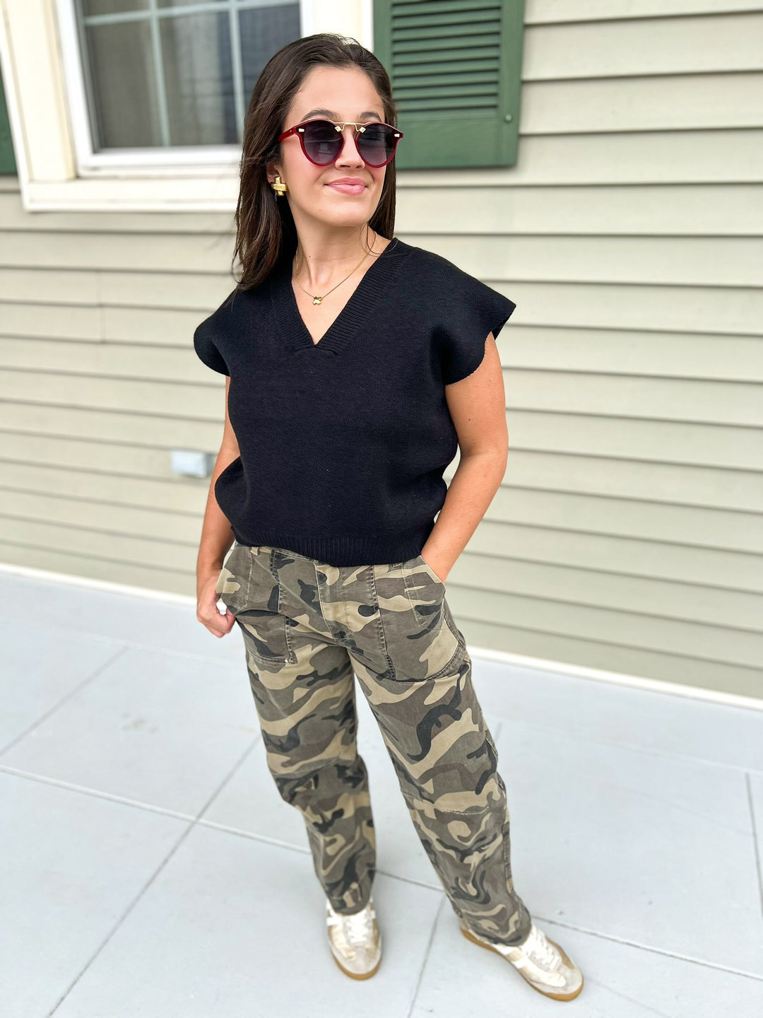 Olive Camo Ashton Wide Leg Barrel Denim