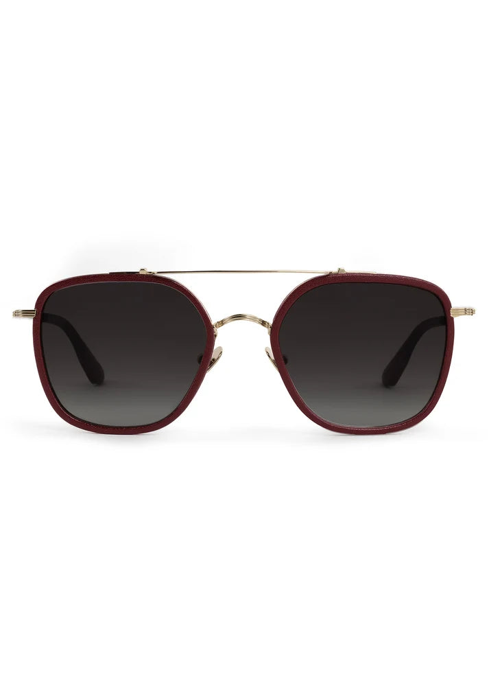 AUSTIN | 12K Titanium + Burgundy Leather