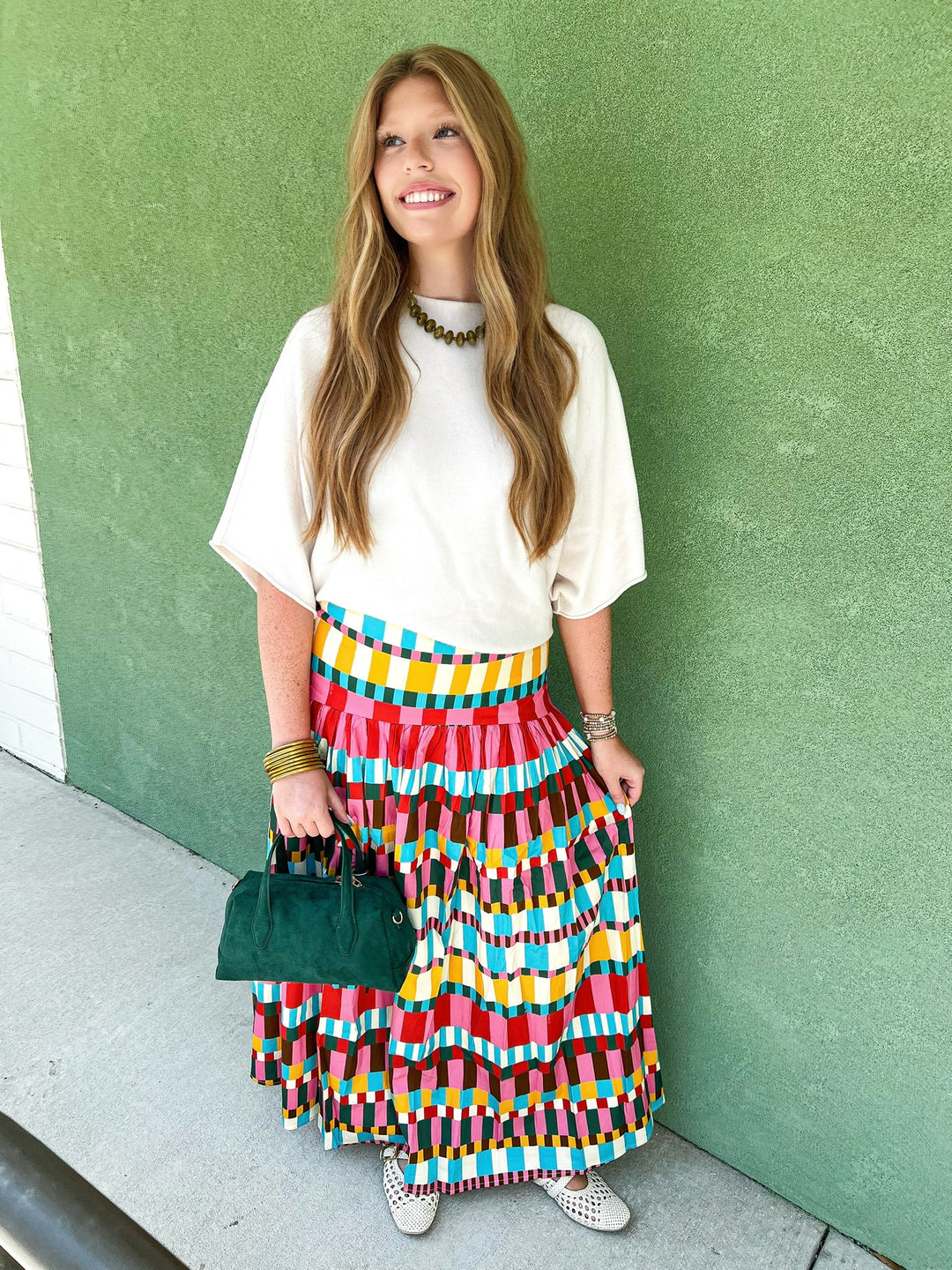 Multi Magical Drop Waist Maxi Skirt