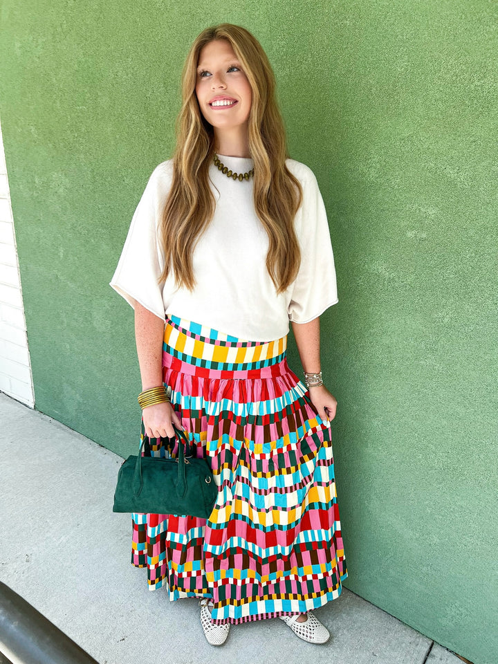 Multi Magical Drop Waist Maxi Skirt