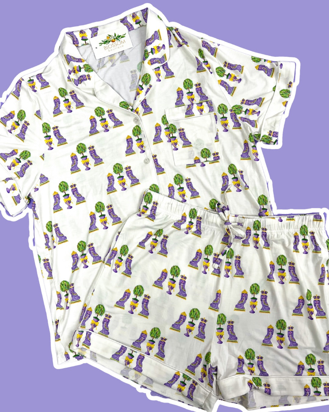 Mardi Party PJ Short Set