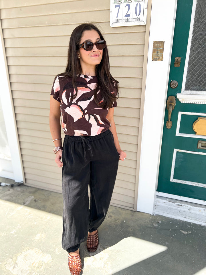 Black Melody Linen Balloon Pants