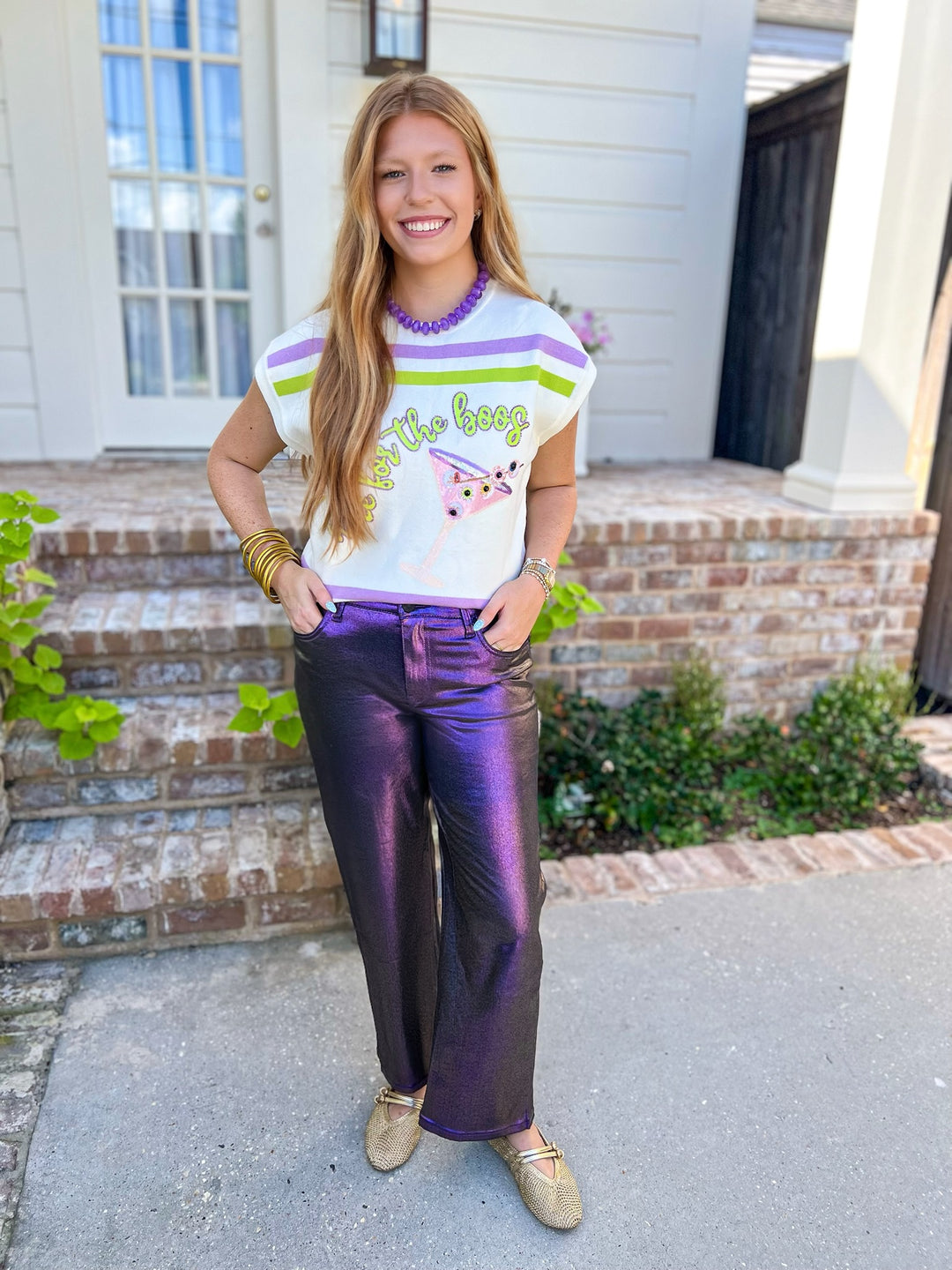 Electric Violet Charlotte High Rise Wide Leg