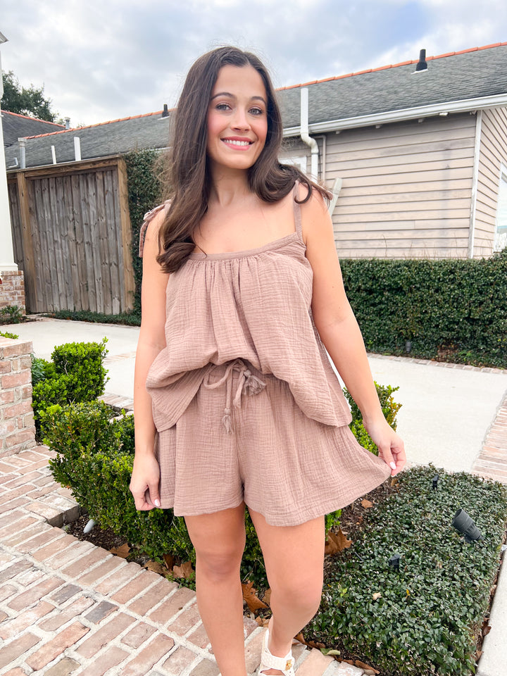 Taupe Flow Skort