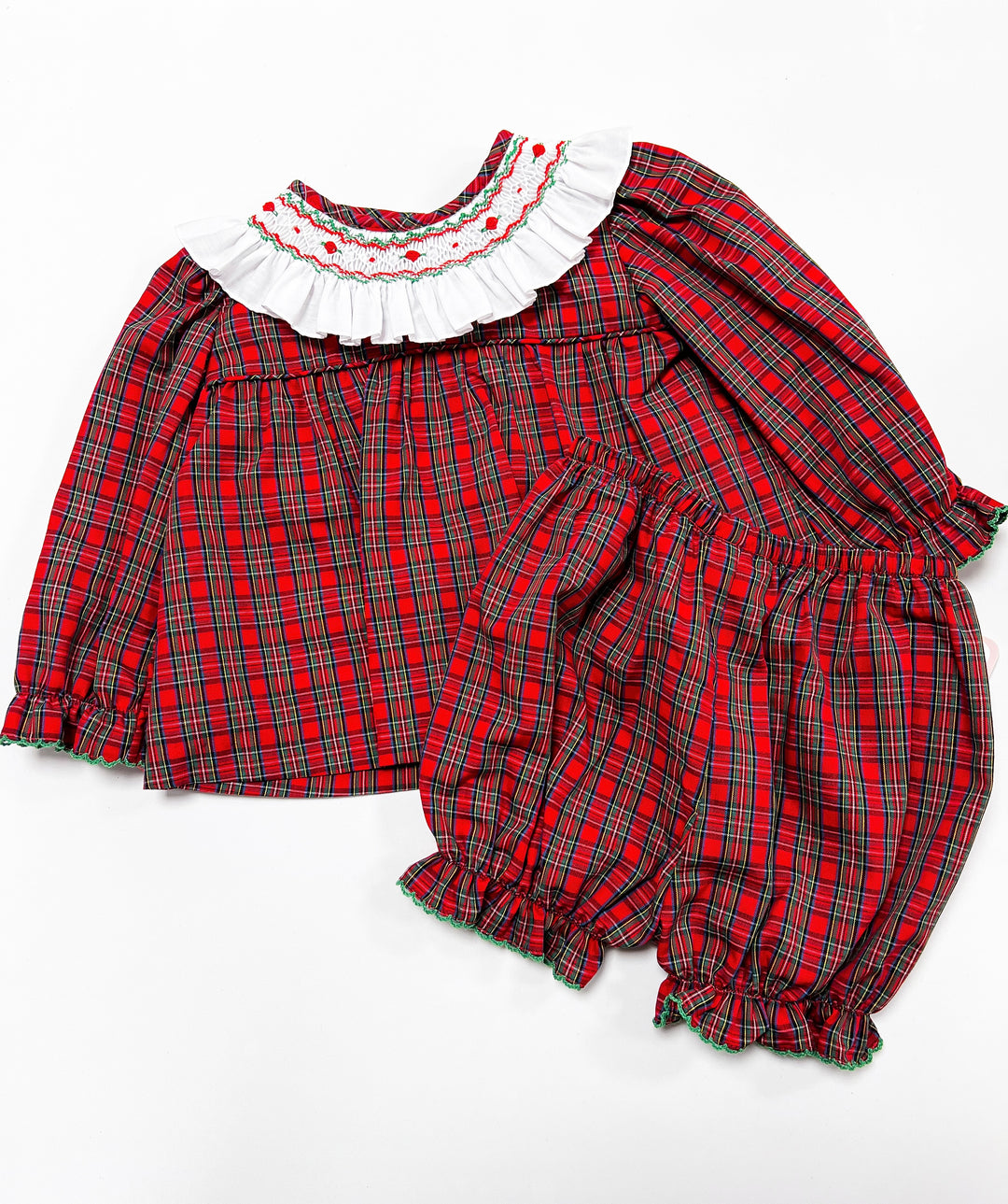 Catherine Red Plaid Bishop Bloomer Set