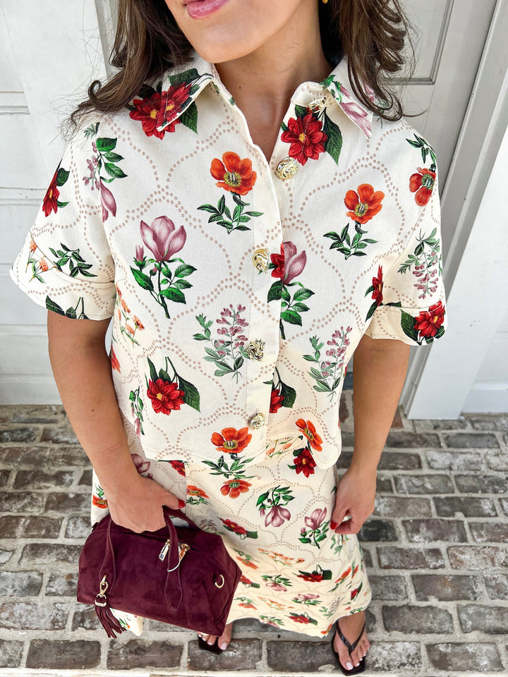Falling Floral Skirt Set