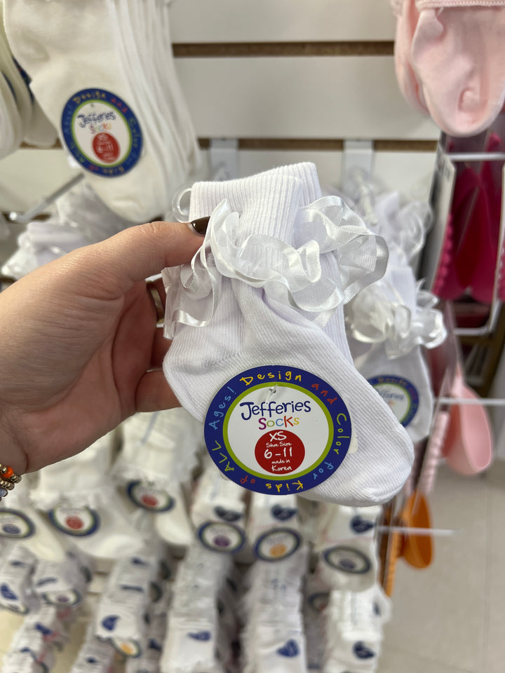 White Double Ruffle Trim 1pk