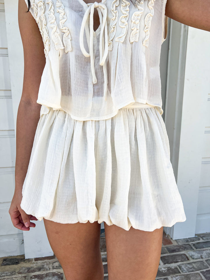 Cream Daydreamer Bubble Shorts