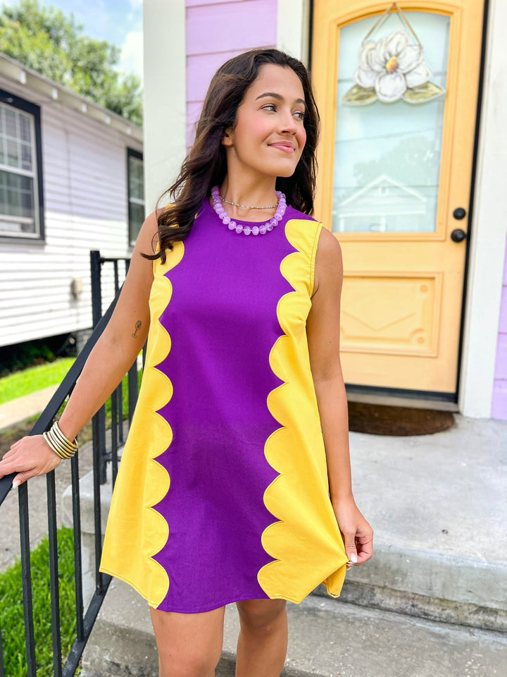 Golden Girl Scalloped Dress