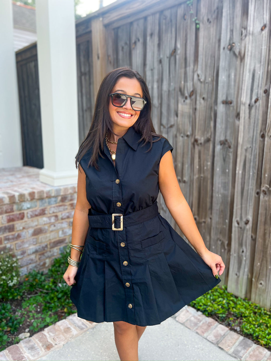Sheridan Black Belted Dress