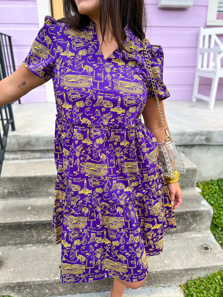 LSU Team Toile Ivy Mini Dress